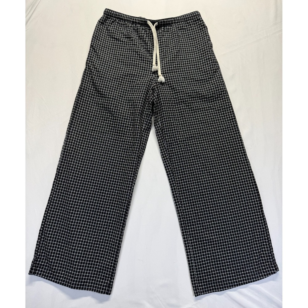 Butter Melon Lounge Pajama Pants Women Medium Black Grid High Rise Sleepwear